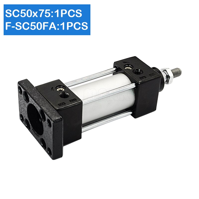 Sc50 x 75 50mm reikäinen 75mm- tahti standardi teleskooppinen pneumaattinen toimilaite männän tiiviste spesifikaatio isku pneumaattinen sylinteri: F -sc50 fa / Sc50 x 75- s