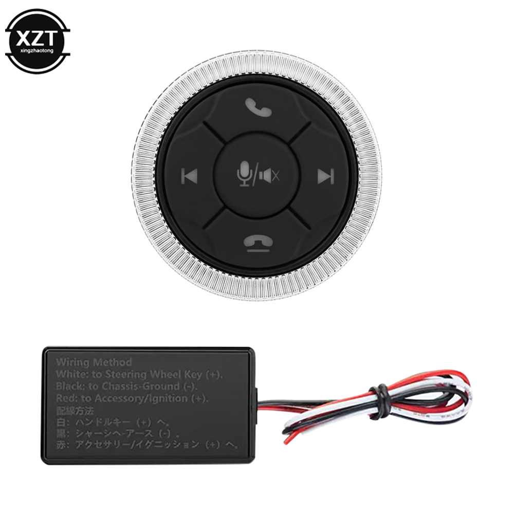 Pulsante di controllo remoto del volante Wireless per auto a 7 tasti per musica universale per auto Wireless Android DVD GPS Navigation Player Radio: Argento
