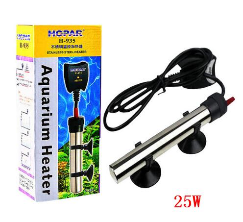 Calentador de acuario de acero inoxidable, varilla ajustable de 17-35 grados Celsius para controlar la temperatura, calentar el agua y la pecera: 25W / AU adapter plug