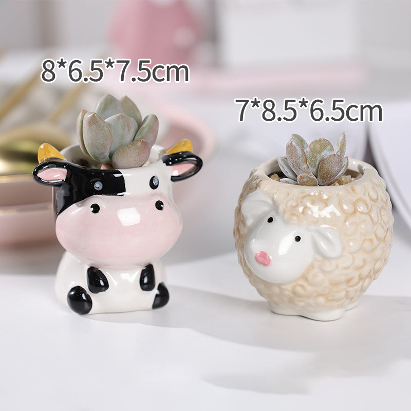 Strongwell Miniatuur Uil Bloempot Wastafel Bloempotten Fairy Tuin Potten Ornament Home Office Decor Succulent Groene Planten: 11