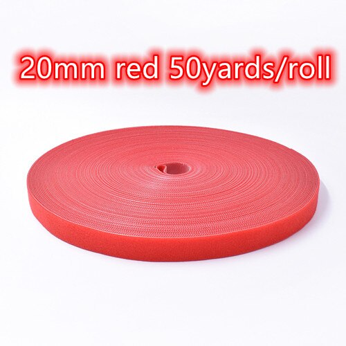 25/50Yards Sticker Tape 20Mm Nylon Adhesive Haken Loops Fastener Tape Terug Naar Zelf Naaien Craft diy Kabelbinders Accessoires: 20mm red 50yards