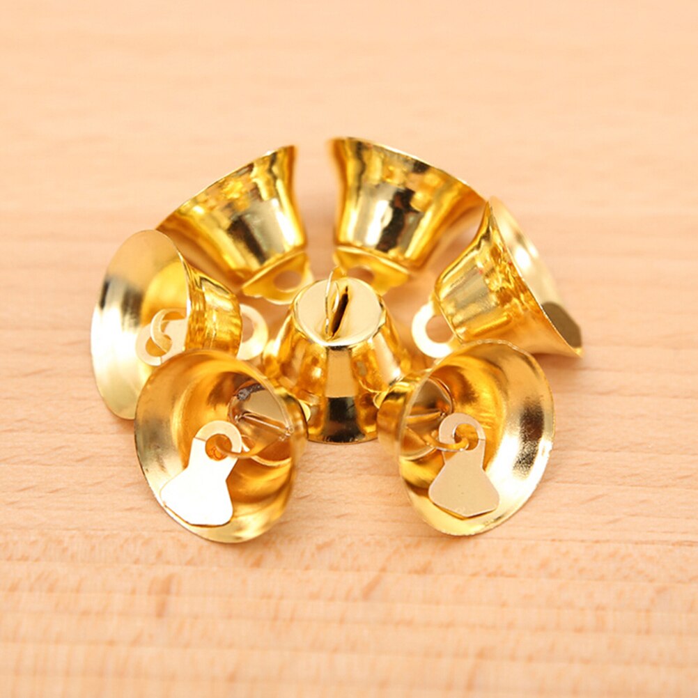 10Pcs Metal Bells Kleine Bell Sieraden Ornamenten Kerst Decoratie Hangers Diy Kerstboom Klokken: Goud