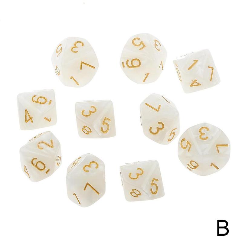 Dados de 12 caras D12, dados poliédricos para familiar, juego de rol, Club D & D, accesorios de acrílico, juego de Pub, E3A0, 10 Uds.: white