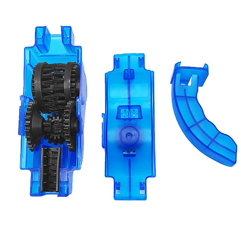Portable Bicycle Chain Cleaner Motorcycle Road Bike Chain Clean Brush Bicycle Clean Tool Kit Cycling Chain Cleaner Maintenance: black