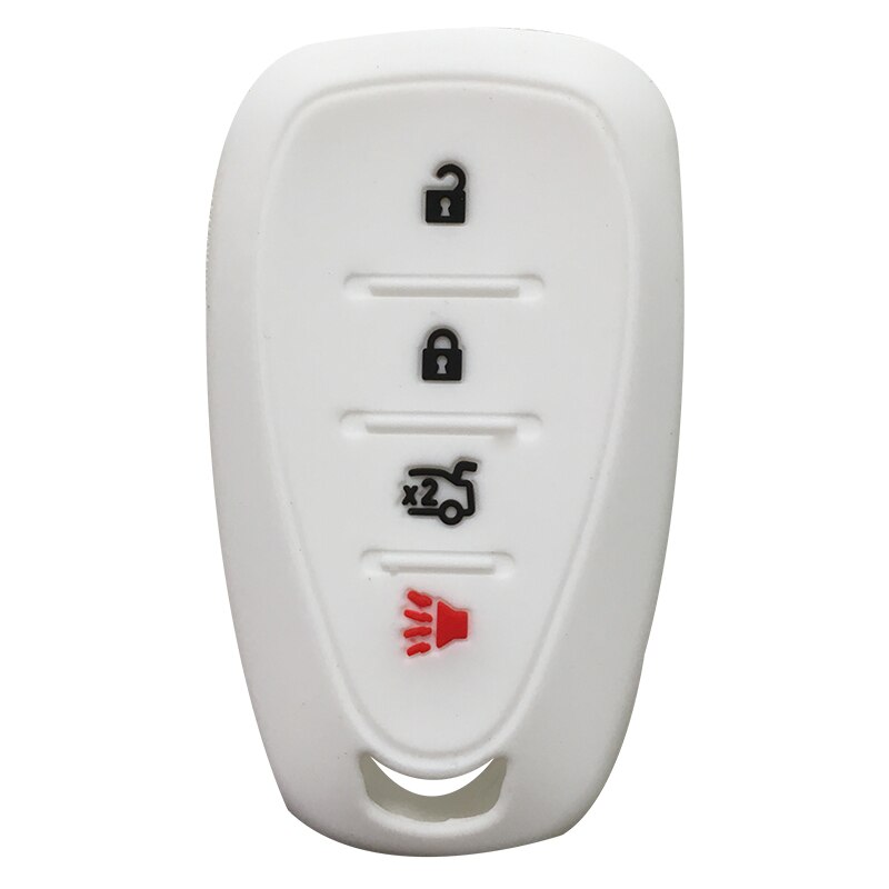 Silicagel autosleutelhoesje voor chevrolet sleutel afstandsbediening hoesje chevrolet camaro cruze malibu hoesje voor sleutelhanger alarm: Wit