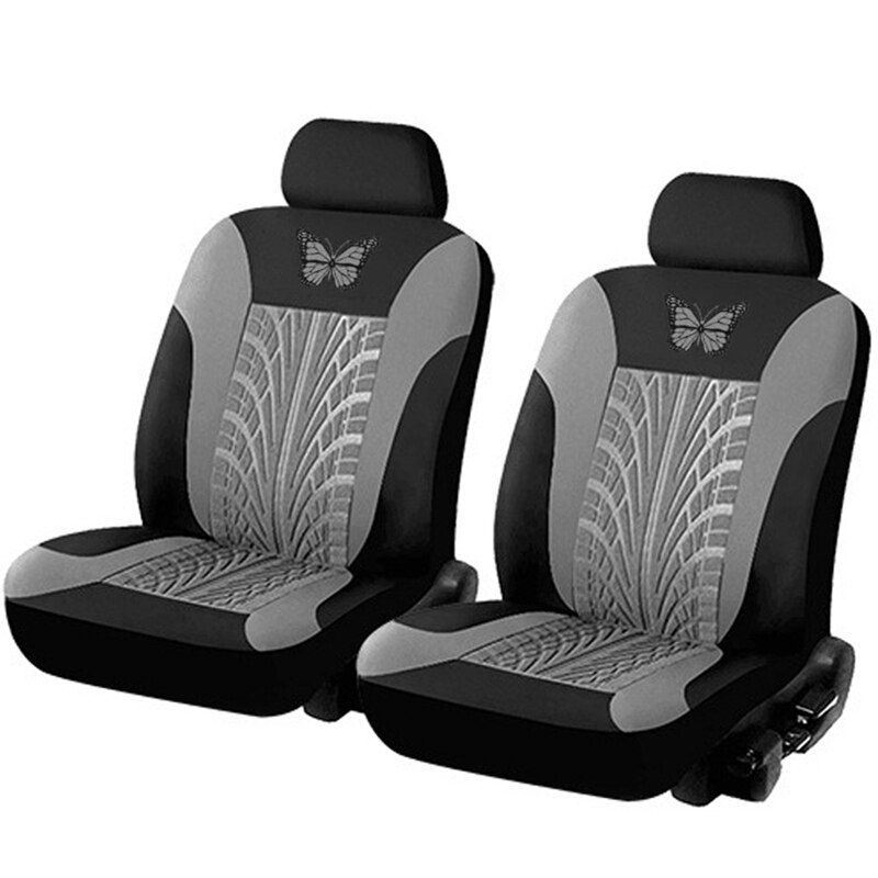 Car Seat Cover Set Butterfly-Pattern Universal Car Seat Cover Full Set Auto Seat Cover Car Styling Interior Accessories: Gray 4pcs