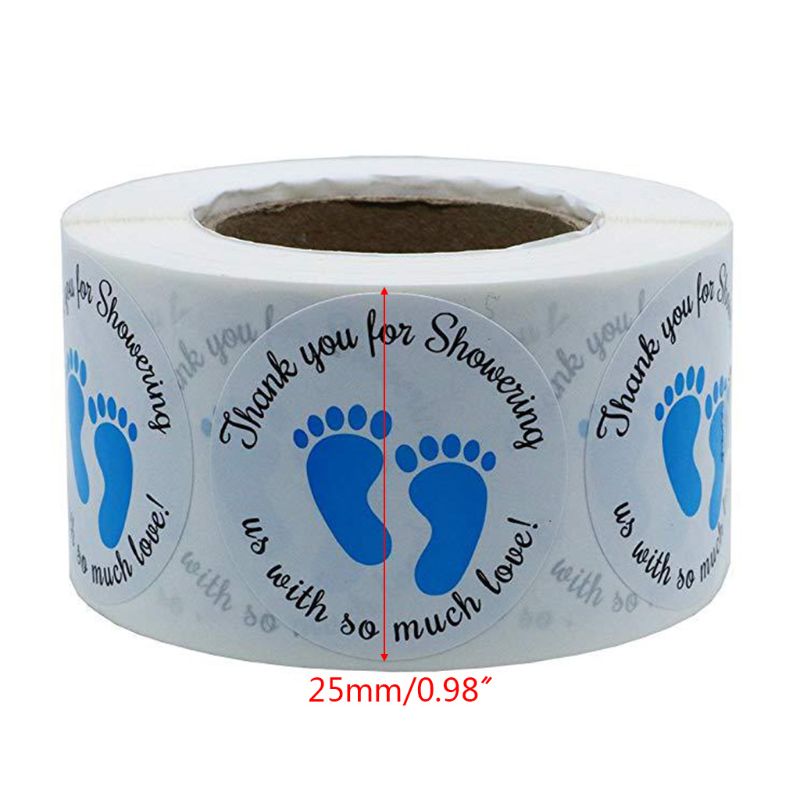 Round Thank You Stickers Scrapbooking Seal Packing Lables Baby Shower Decor J0PC