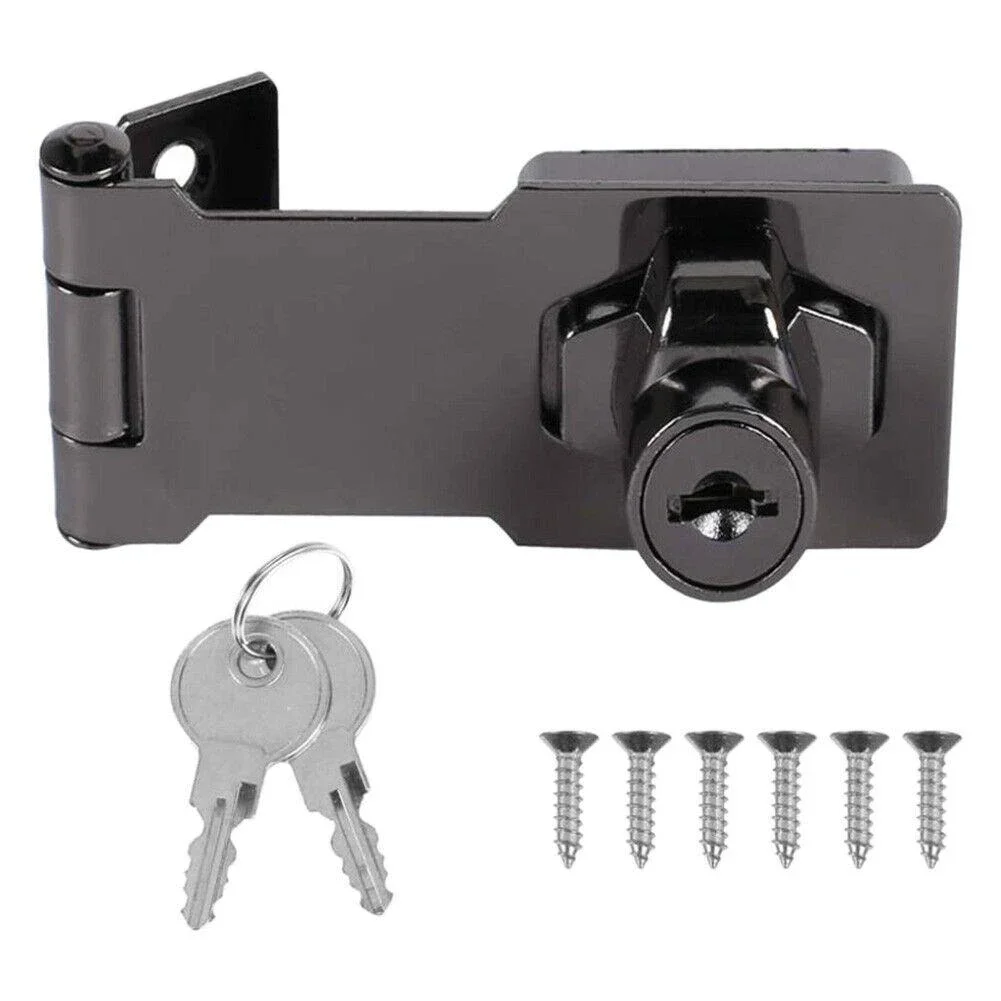 Home Latch House Door Locks 3Inch Safety Lock Locking Hasp And Staple With Keys Padlock Garage Lock Cupboard Home