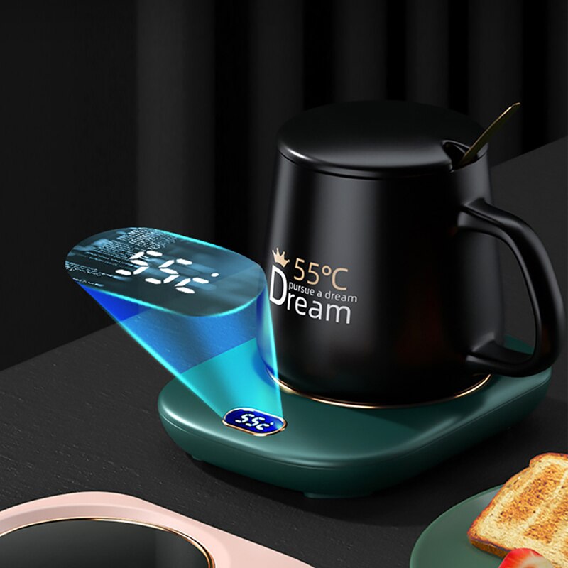 Smart Coffee Mug Cup Warmer Heating Coasters USB Charging Milk Tea Water Constant-temperatures Mug Set For Home Heating Mugs Pad