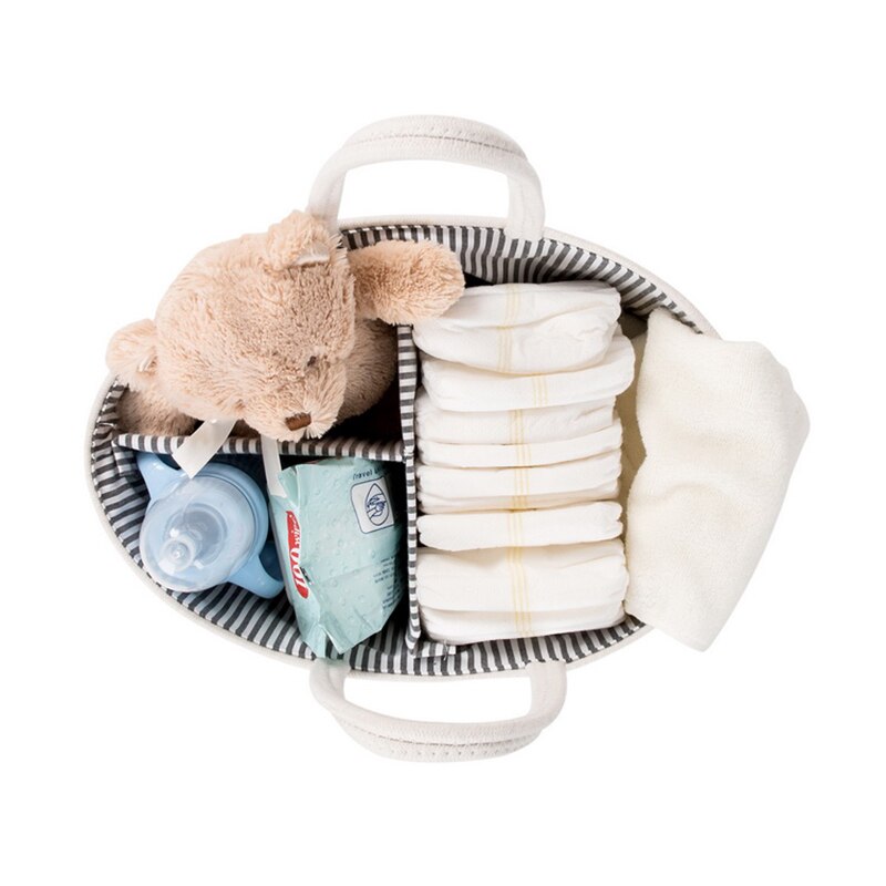 Kindergarten Lagerung Korb Große Baby Windel Caddie Lagerung Kasten 100% Baumwolle Stilvolle Tragbare Einkaufstasche &Ampere; Auto Organizer Träger Tasche