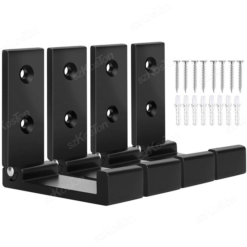 Gancho de pared plegable, bata oculta, toalla, abrigo, gancho de aleación de aluminio para el hogar, cocina, baño, colgador de toallas negro y plateado: Borgoña