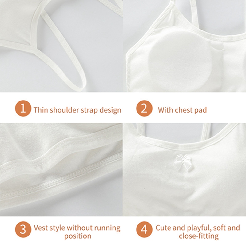 Reggiseno da allenamento in tinta unita reggiseno elastico senza fili per esterno abbigliamento per bambini per 8-16 anni reggiseno sportivo da palestra gilet ragazza Lingerie