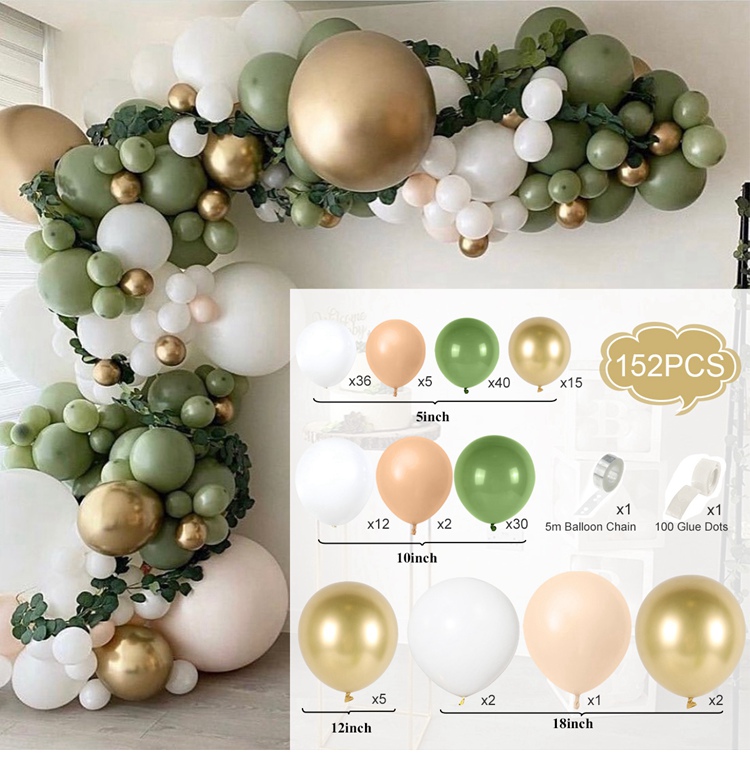 Green Balloon Garland Arch Kit Jungle Safari Party Baloon Birthday Party Decor Kids Baby Shower Wild One Wedding Latex Ballons: RUBY