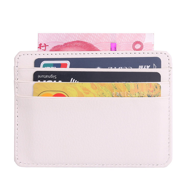 KUDIAN BEAR Leather Slim Men Credit Card Holder Brand Card Organizer Male Wallets Purses Tarjetero Hombre BIH062 PM49: White