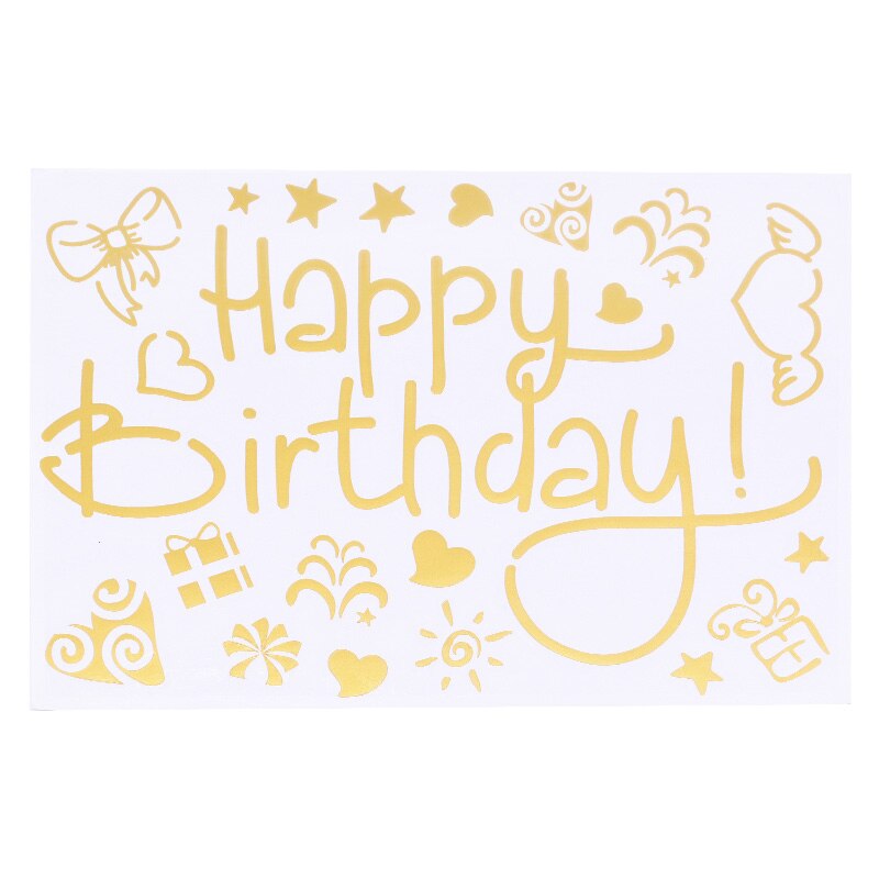 1sheet Happy Birthday Stickers Scrapbooking Birthday Balloon Stickers Kids Adult Birthday Party Decorations Accessories: B11
