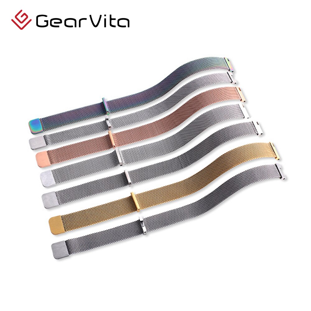 Bracelet de Montre 16/20mm Extensible en Acier Doré Inoxydable FixoStar