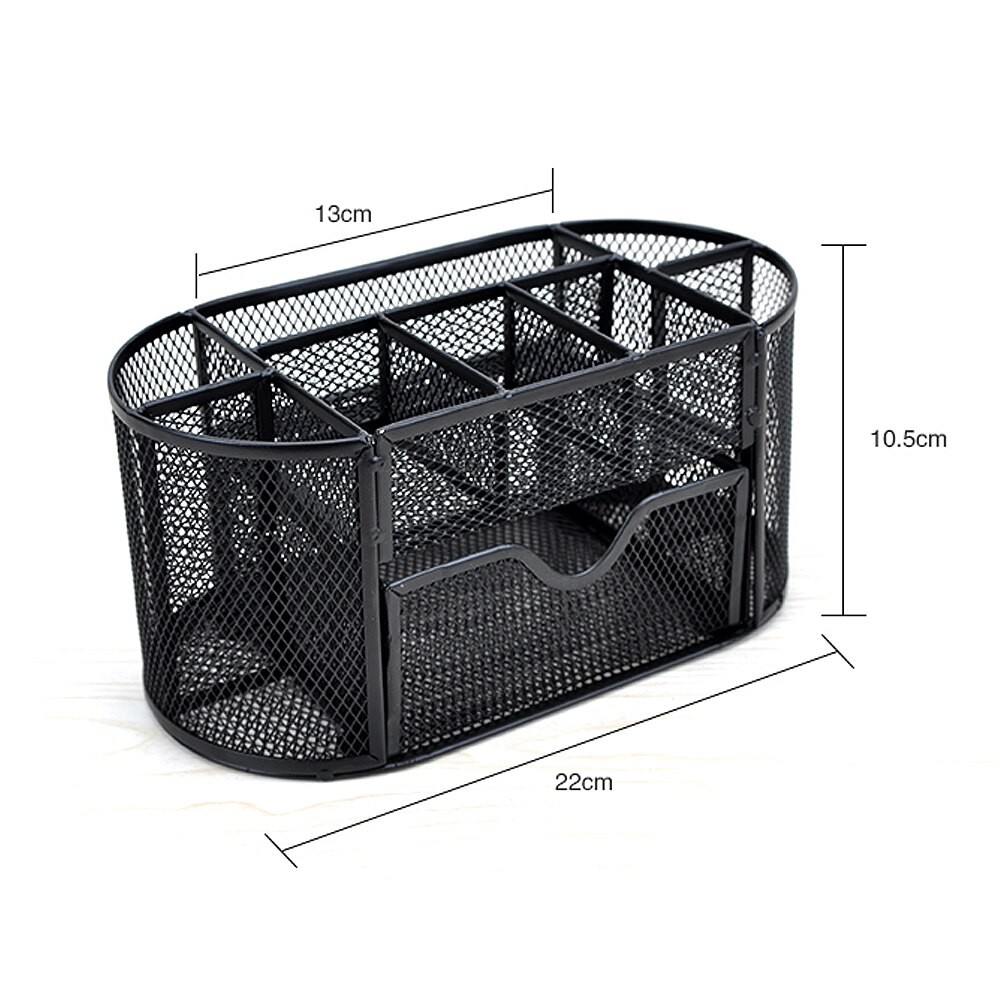 Desk Organizer 9 Storage Compartments Multi-functional Mesh Desk Organizer Pen Holder Stationery Office School Supplies
