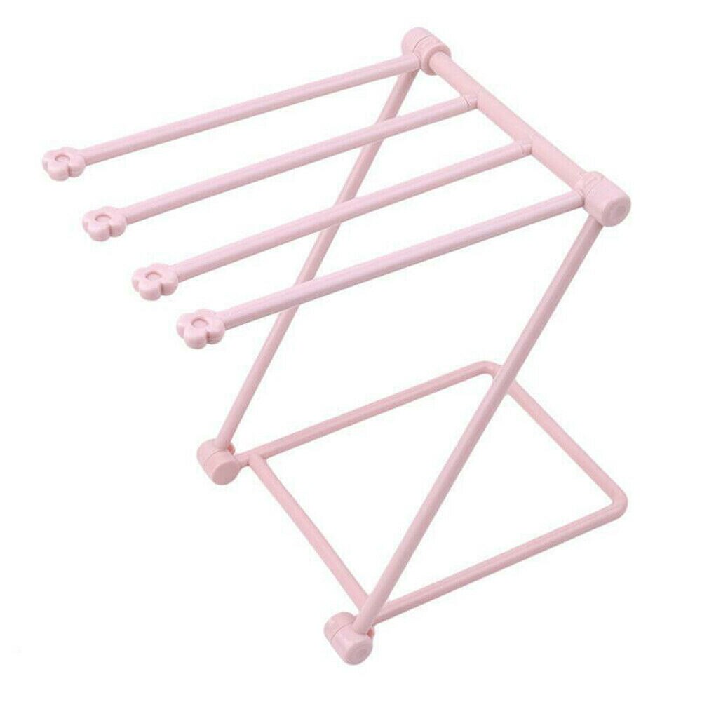 Foldable Drying Rack Shelf Towel Cloth Holder Bathroom Rack Kitchen Storage Organizer: Yellow