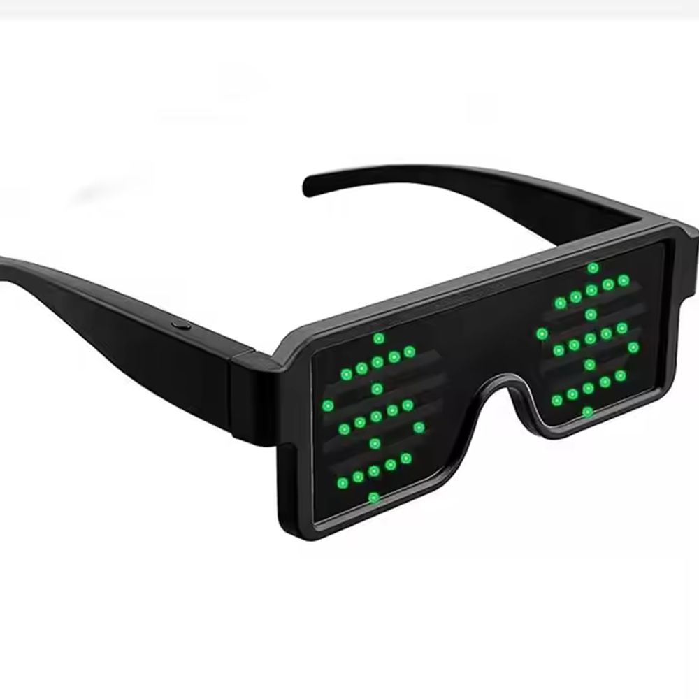 Óculos rave led sem fio, recarregável por usb, 8 modos, óculos dinâmicos multicoloridos que brilham no escuro para festa: Fluorescência Amarela