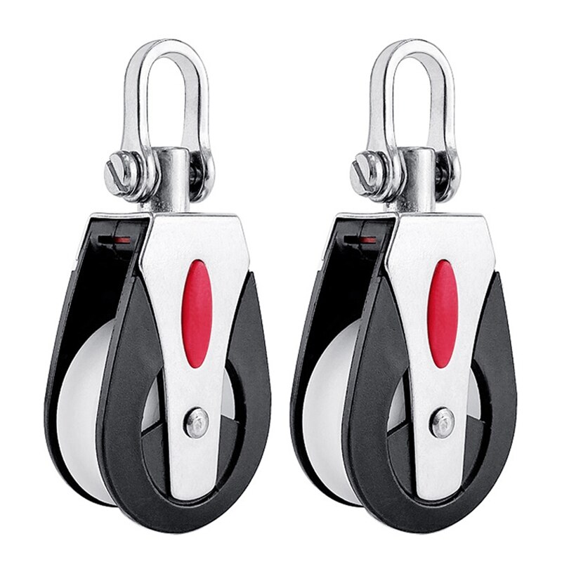 2Pcs Belasting Schijf Blok Hoofd Enkele Katrol Swivel Zeilboot Glijlager Blok Touw Runner Boot Accessoires 1500Lbs: Default Title