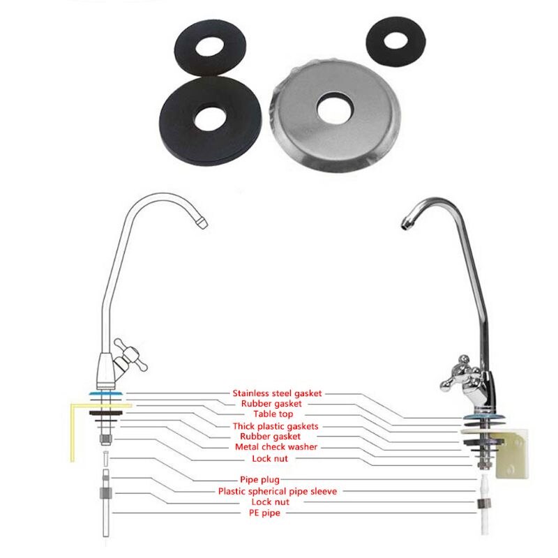 1/4" Reverse Osmosis System Stainless Steel RO Drinking Water Filter Faucet Tap