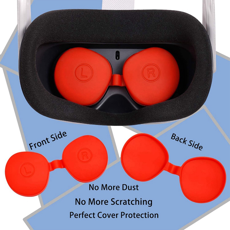 VR silikonowe etui ochronne do Oculus Quest 2 z silikonową osłoną obiektywu Sweatproof Lightproof Anti-leak (czerwony)