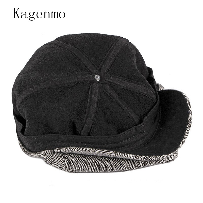 Kagenmo-boina antigua Retro para hombre, sombrero de ala corta con protección solar, para Otoño e Invierno