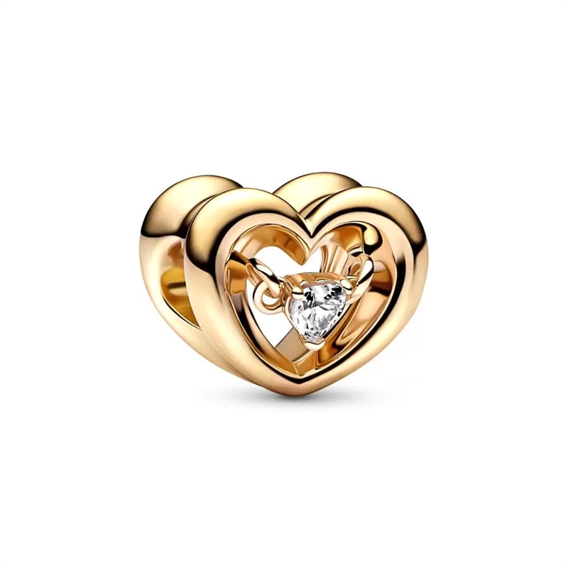 Ailes d'ange en or scintillant pour maman et papa, perles breloque en forme de cœur, adaptées au Bracelet européen Original en argent 925, bricolage de bijoux pour femmes