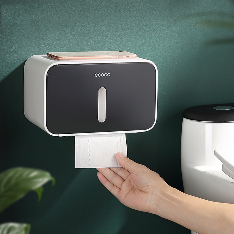 ECOCO Tissue Box Wall Mounted Paper Roll Holder Kitchen Paper Dispenser For Hotel Toilet Paper Dispenser Bathroom Accessories