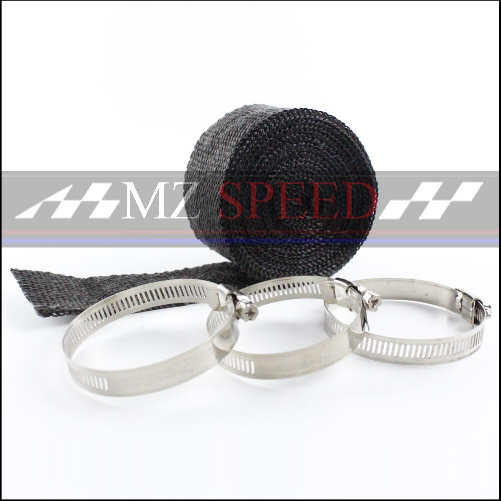 Envoltorio para tubo de escape, envoltura de tubo de bajada resistente al calor, bridas de acero inoxidable de 5m x 5cm para motocicleta y coche: 005