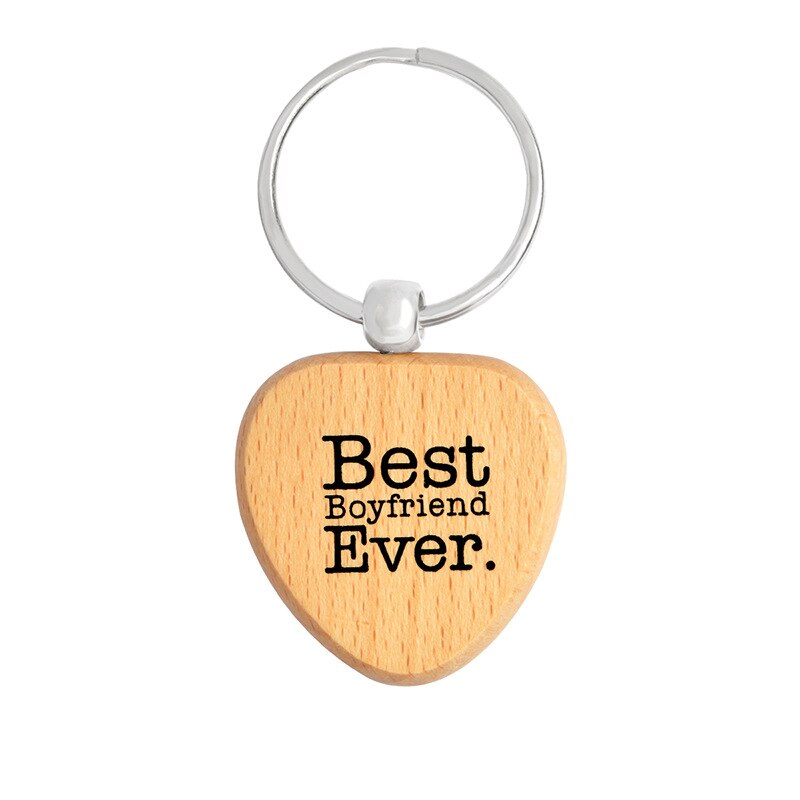 Juelee Natuurlijke Houten Sleutelhanger Sleutelhanger Ronde Vierkante Anti Verloren PAPA/VADER/OPA LIEFDE U MEER MEISJE JONGEN VRIEND Hout Sleutelhangers: round boy friend