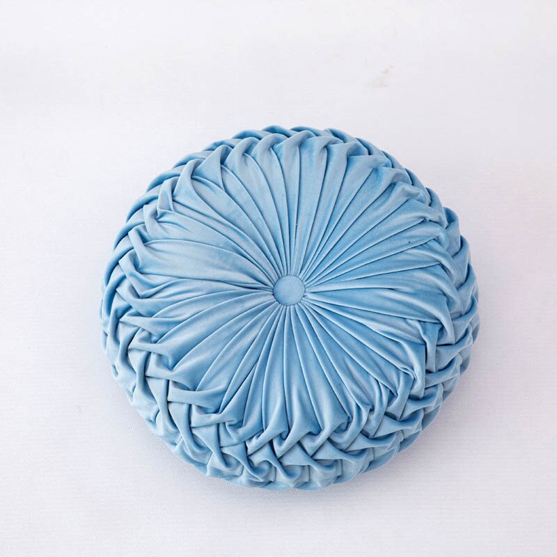 Coussin rehausseur à dossier rond en velours | Décor nordique pour fauteuil de maison, coussin pour dossier de bureau, coussin pour canapé: light blue
