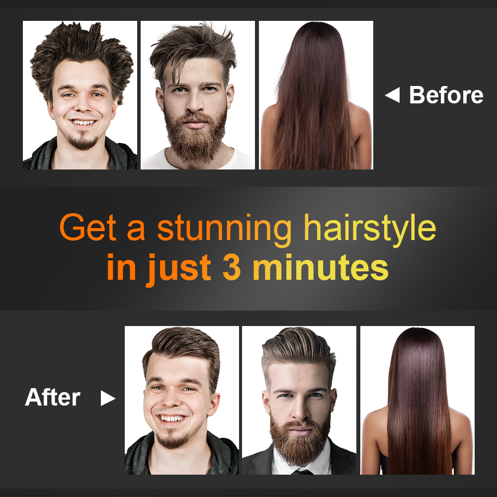 ANLAN Cepillo para Alisar el Cabello para Barba Peine Calefactado para Hombres Alisador Multifuncional para Barba Peine de Cerámica Estilizador Rápido para el Cabello