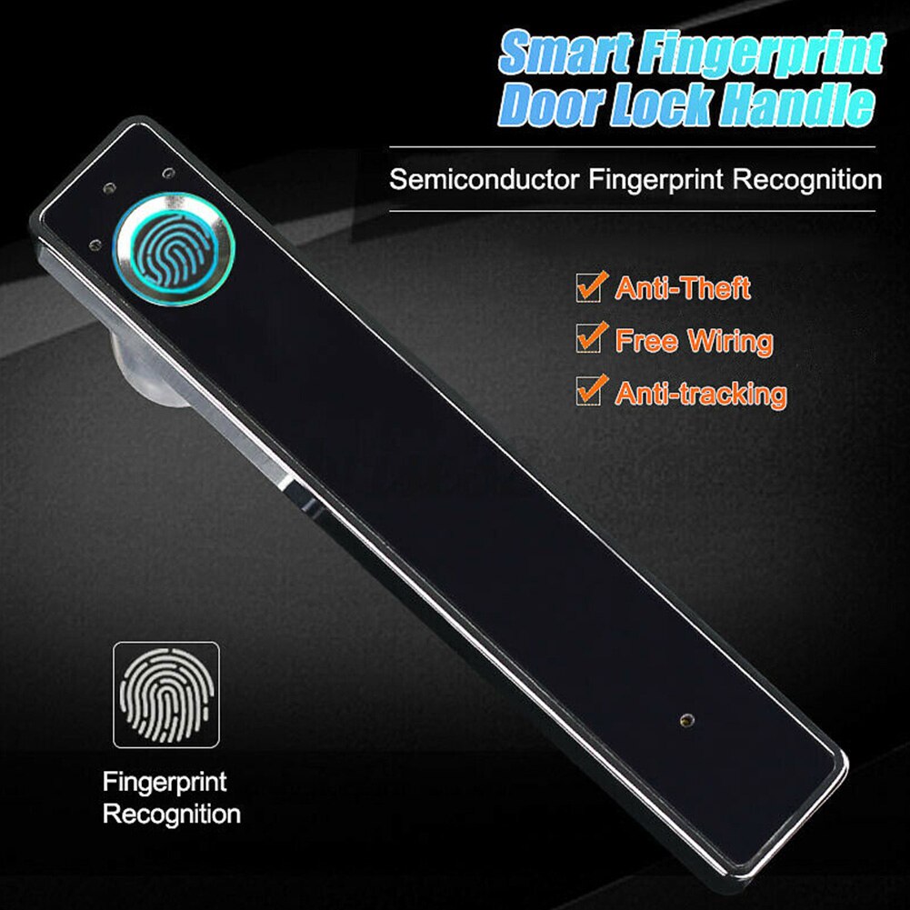 1pair Zinc Alloy Electronic Smart Rechargeable Keyless Office Door Lock Home Security Fingerprint Handle Easy Install Apartment