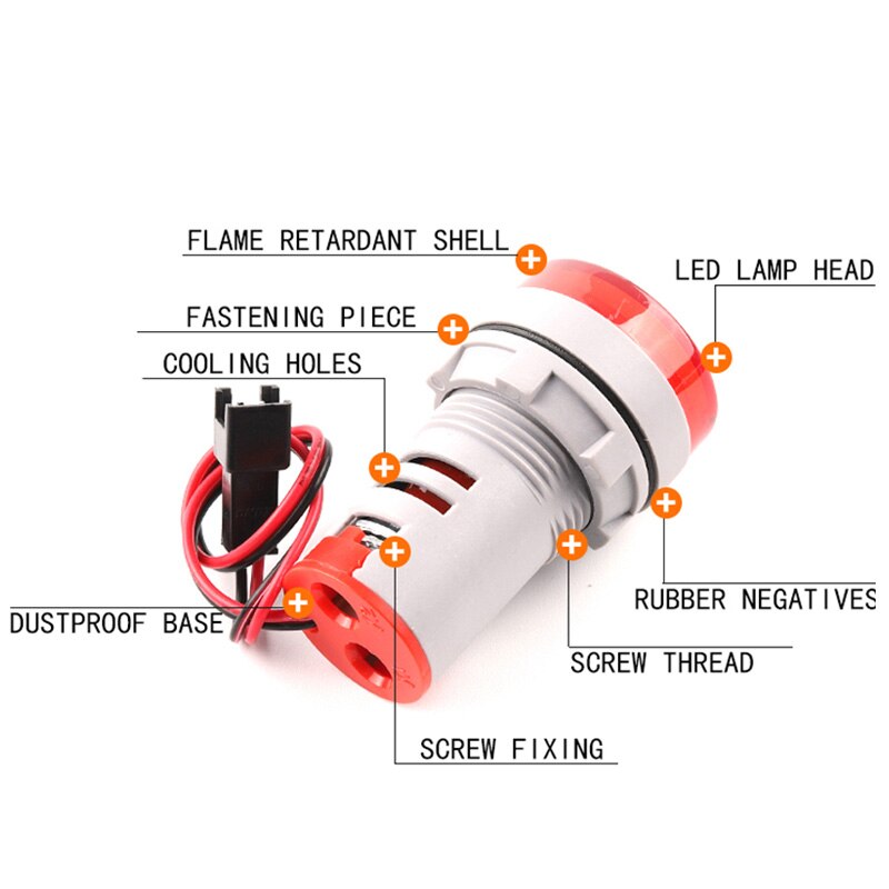 22mm okrągły kwadrat podwójna lampa doprowadziło wskaźnik pilot LightDigital woltomierz amperomierz 0-100A wzmacniacz napięcie wolt miernik testowy AC 20-500V