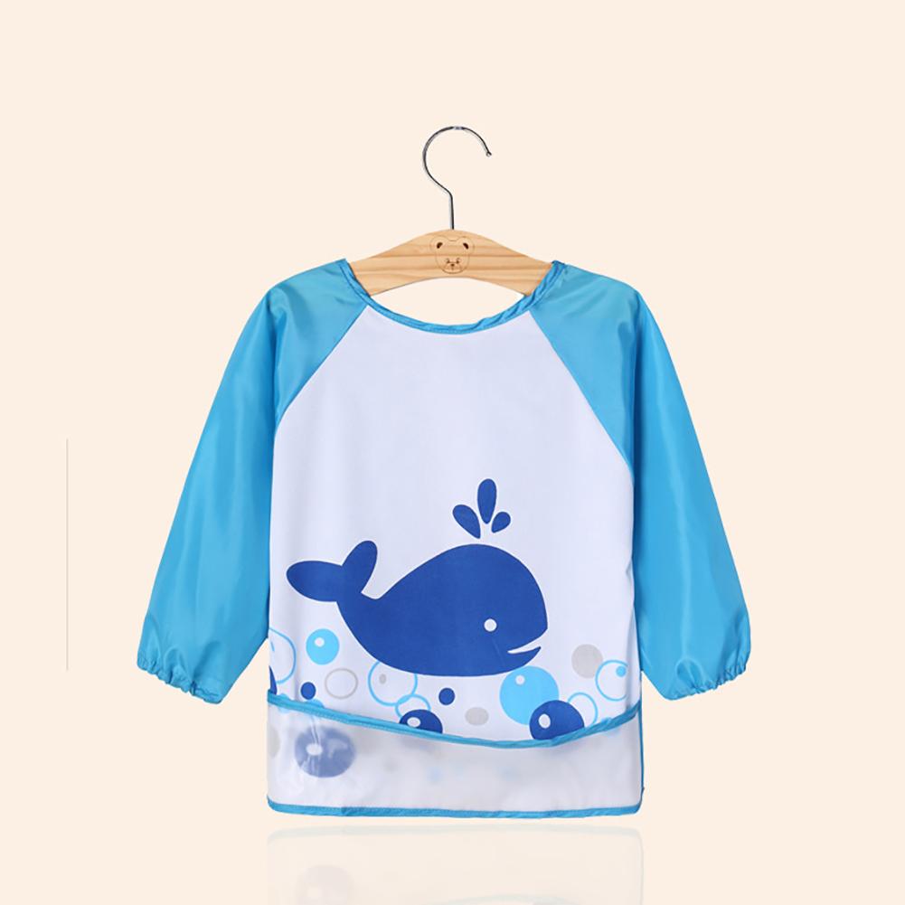 Kinder Baby Kleinkind Wasserdichte Lange Hülse Bib Cartoon Muster Fütterung Smock Schürze