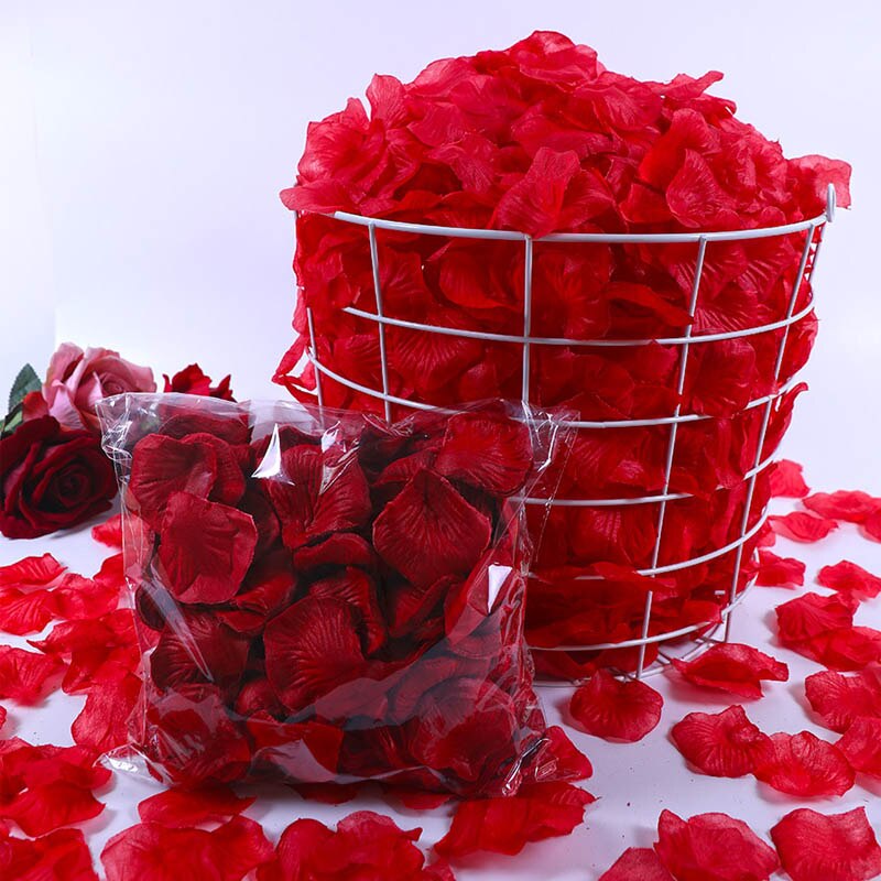 500Pcs/Lot 5*5cm Silk Rose Petals Gold Red 14 Colors Wedding Petale De Rose Mariage Romantic Artificial Rose Flower Petals: 2-Dark Red