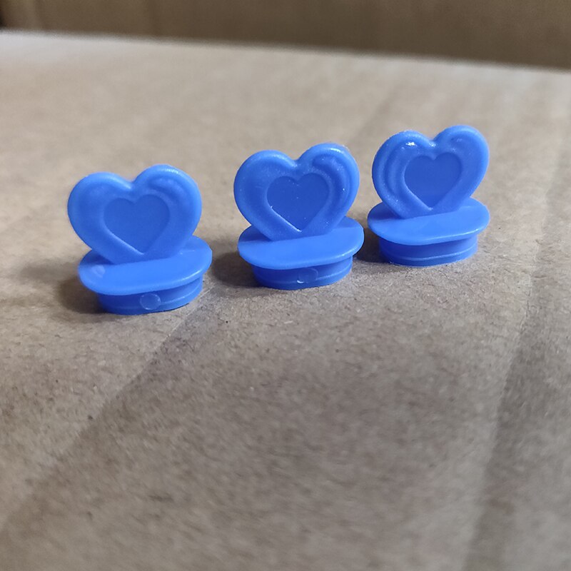 500Pcs Netto Rode Creatieve Colofull Hart Vorm Stopper Takeaway Verpakking Melk Thee Beker Deksel Stoppers Lekvrij Liefde Plastic Plug: Blauw
