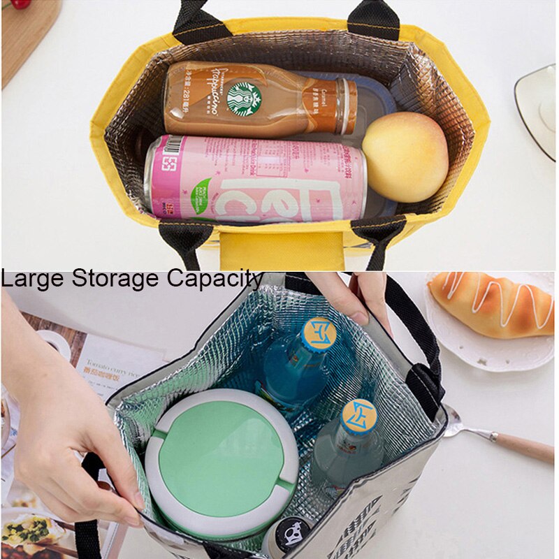 Functionele Patroon Cooler Lunchbox Draagbare Geïsoleerde Polyester Lunch Tas Thermische Voedsel Picknick Lunch Tassen Voor Vrouwen Kids