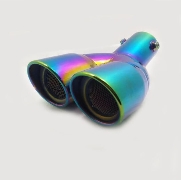 Car cover stainless steel muffler exterior end pipe dedicate exhaust tip tail outlet ornament For Honda Fit jazz: B0005Ma63