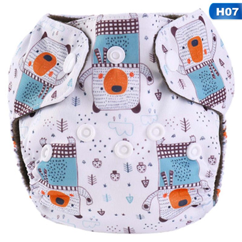 Leuke Cartoon Pttern Luier Voor Baby Kids Bamboe Houtskool Ultradunne Pasgeboren Baby Luiers Nb Aio Doek Luier Fit Voor 0-3Kg: DP0057H07
