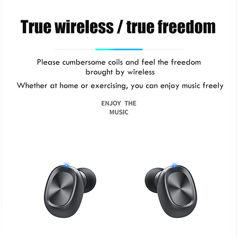 TWS Bluetooth ecouteurs avec Microphone 8D HIFI stéréo True Wireless écouteurs Sport Gaming casque de soutien étanche Heasets