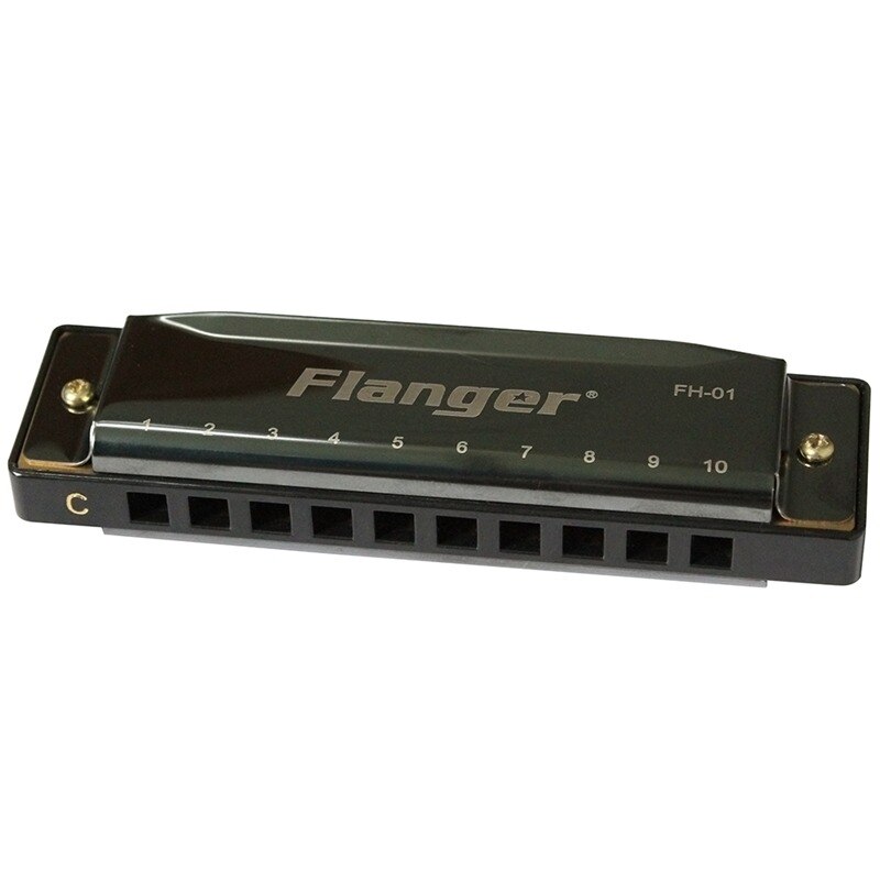 Flanger fh -01 diatonische blues mondharmonica standaard 10 gaten 20 toon met koffer toonsoort c voor beginners professionals: Default Title
