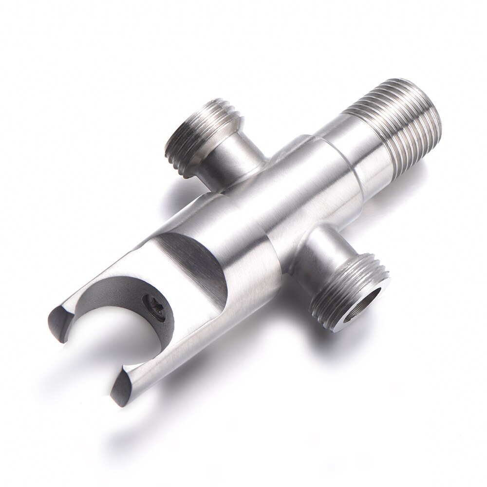 Multifunction Stainless Steel 3Ways T Valves With Holder Bathroom Accessories Water Diverter Wall Mounted Shower Fix Bracket