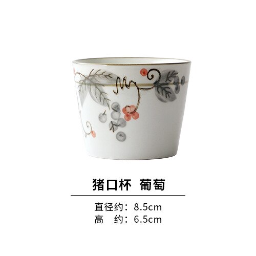 WHYOU 1piece Retro Tea Single Wine Cup Ceramic Tureen Set Business Drinkware: A