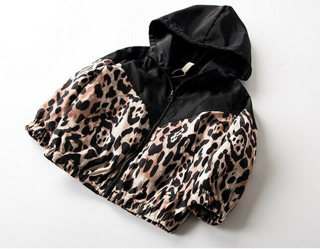 Baby Coats Girl Long Sleeve Leopard Patchwork Hooded Boy Jackets Kids Zipper Outfit Spring Autumn Fall Infant Clothing