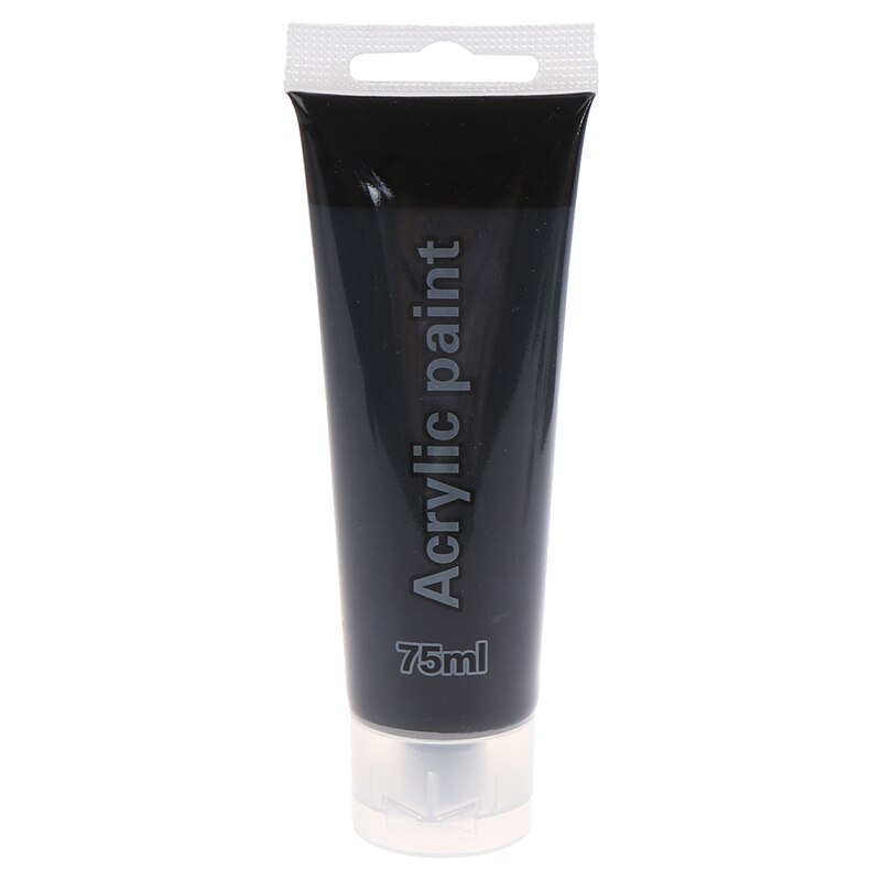 Arts 75ml acrylique tuyau mur peinture tissu peinture pour vêtements Textile ongle Fiber Pigment acrylique peintures grand Art fournitures artisanat: BK