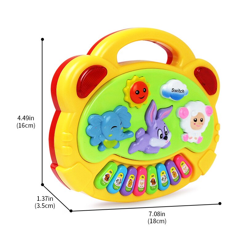 Juguete Musical con sonido de Animal de granja para niños, Piano de 2 colores, teclado con sonido de animales, instrumento Musical DS29