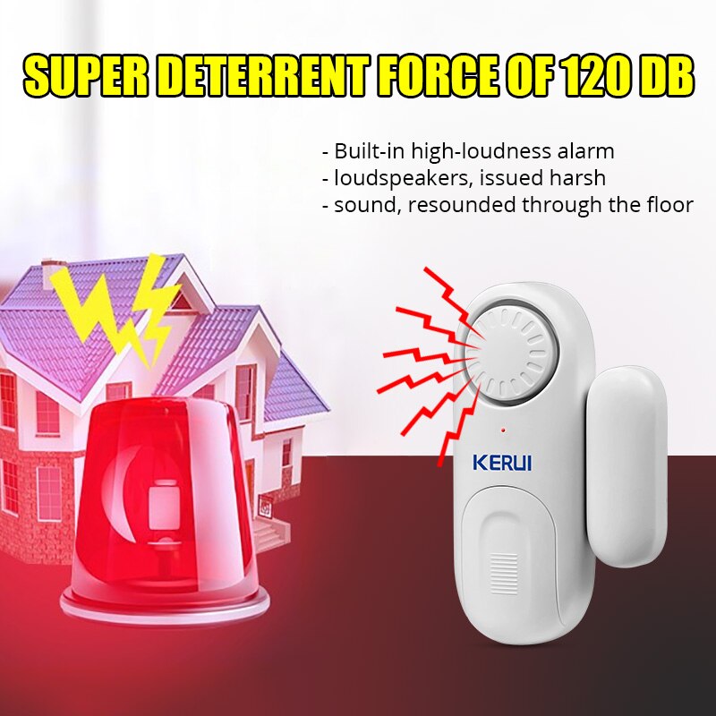 KERUI-Sensor de puerta inalámbrico, alarma de puerta magnética independiente, alarma del Sensor de la ventana para sistema de alarma de seguridad para el hogar, Porta alarma
