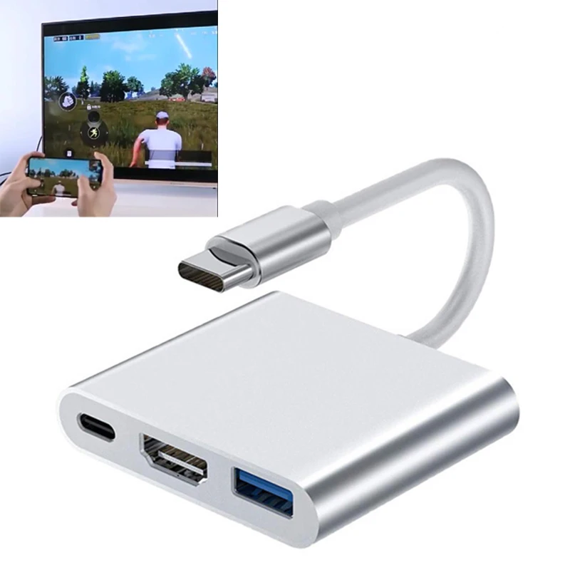 Koncentrator USB C na 4K HDTV Stacja dokująca USB 3.0 typu C do Macbooka iPad Samsung S20 Dex Xiaomi 12 TV PS5 Nintendo Switch